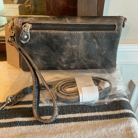 NWT Bed Stu Leather Cadence Wallet Wristlet Crossbody Bag Black Lux MSRP 175 - Picture 13 of 15